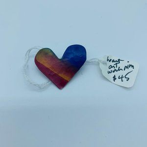 Heart Multicolor art craft pin